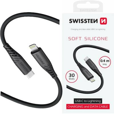 Swissten 71506517 SOFT SILICONE USB-C / Lightning, 0,4m