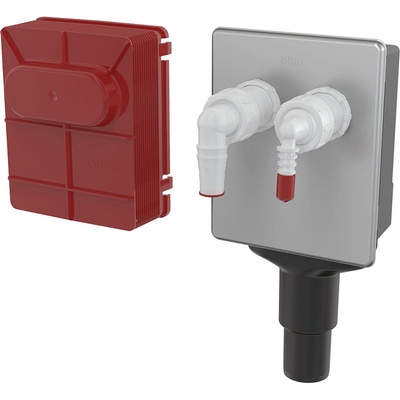 Sifon pračkový podomítkový Alca APS6 nerez pro napojení dvou spotřebičů – Sleviste.cz