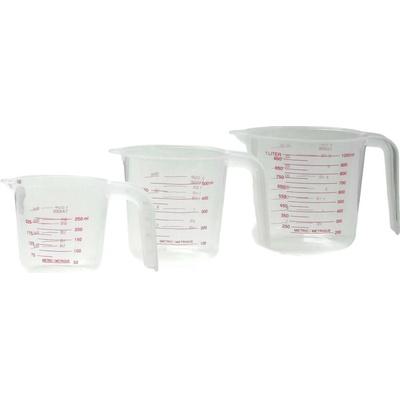 MAKRO - Odmerky 3ks, 250ml, 500ml, 1000ml, umelá hmota