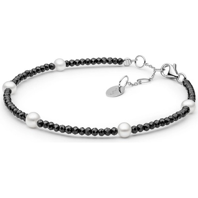 Gaura Pearls Korálkový náramek Marqaux spinel říční perla 224-93B Černá