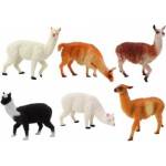 LEAN Toys Set of Alpaca Llama Farm Set Figures 6 pcs. Mix