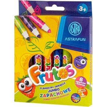 Astra Комплект ароматизиащи флумастери jumbo, astra frutos, 8 цвята (as314024002)
