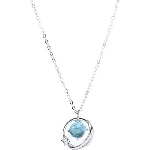Silenti Jewelry Сребърно колие "Синя Планета