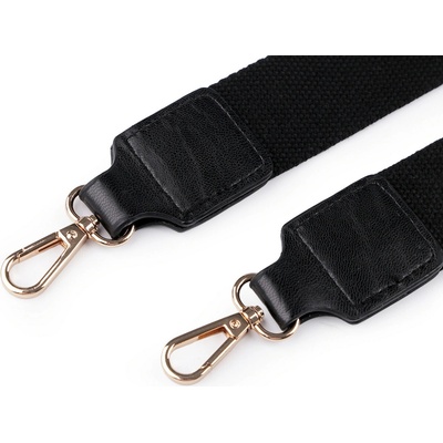 Textilní ucho / popruh na tašku s karabinami šíře 3,8 cm černá 1 ks