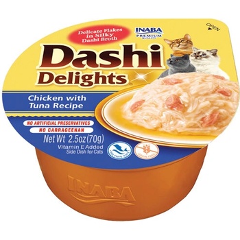 Inaba Foods Dashi Delights Chicken with Tuna - Купичка с късчета месо и японски бульон за котка с Пиле и Риба тон 70 гр