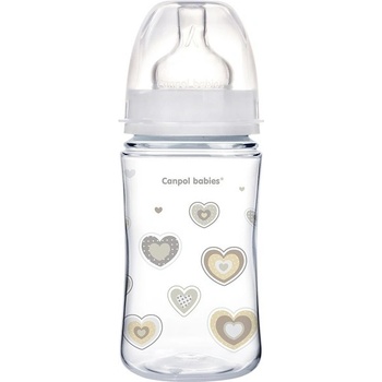 Canpol babies Fľaša sa širokým hrdlom Newborn baby 240ml béžová