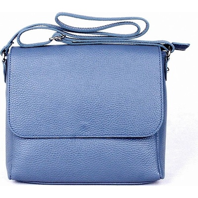 Vera Pelle Střední kožená crossbody kabelka /podél těla 62 modrá