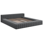 Makamii Тъмносиво двойно тапицирано легло с включена подматрачна рамка 160x200 cm Akela - Makamii (AKELA_BF160_1_P1_C21)