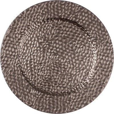 Qx impex kft Пластмасов поднос IRIS, ефект кожа, златист 33 cm 676554 (676554)