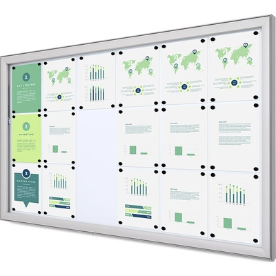 Jansen Display Vonkajšia uzamykateľná vitrína Basic hlboká SCLE, 1400 x 1002 mm