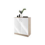 Bogdan Furniture I Шкаф Мебели Богдан Модел 276/ 3009, с два рафта, плавно затваряне, Сонома арвен/бял гланц