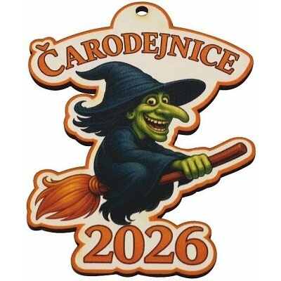 Dřevěná medaile DM2 čarodějnice 2026