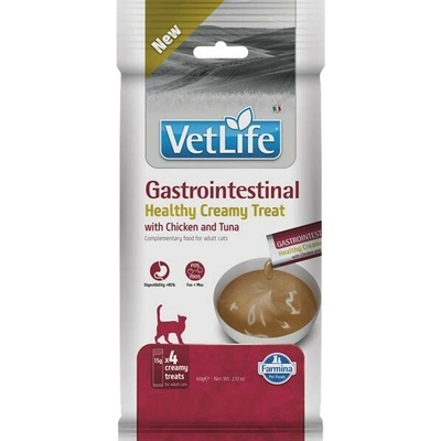 FARMINA Vet Life Cat Gastrointestinal Creamy treat with Chicken & Tuna box 4x 15 g