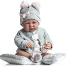 Panenky Antonio Juan Realistické miminko holčička v šedém oblečku