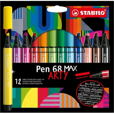 STABILO Комплект флумастери, Stabilo, Pen 68 Max Arty ST768/12-21, 12 цвята (ST768/12-21)
