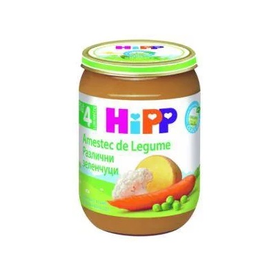 HiPP Био пюре от различни зеленчуци hipp, 4+ месеца, 190гр