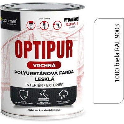 Optipur U2081 Vrchná polyuretanová farba lesklá 0,7 biela