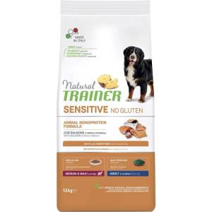 Natural Trainer Natural SENSITIVE Без Глутен Възрастни Средни / Макси Сьомга 12 кг