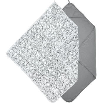 Meyco Baby Бебешки памучни кърпи за баня Meyco Baby - Cheetah/Uni, 80 x 80 cm, 2 броя, Grey (587240)