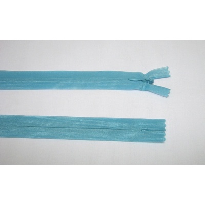 Zips krytý 3mm nedeliteľný 60cm tyrkysový svetlý dederon