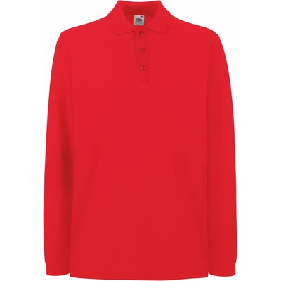 Fruit of the Loom premium polo lsl / Мъжка поло тениска с дълъг ръкав - червена xxl (16331000405)