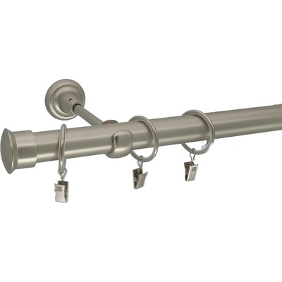 KovovégarnýžeCZ Duo elegance 25 mm Jednořadá Kroužky s háčky matný nikl 200 cm