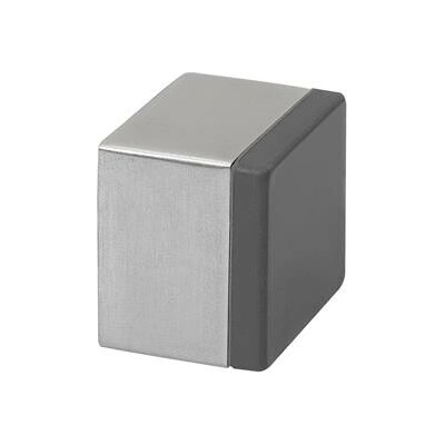 Dveřní zarážka hranatá 25 x 25, délka 20 mm, na stěnu, nerez mat