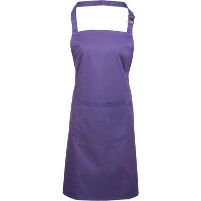 Premier Zástěra Colours PR 154 s laclem a kapsou na břiše COT-39015435099 Purpurová