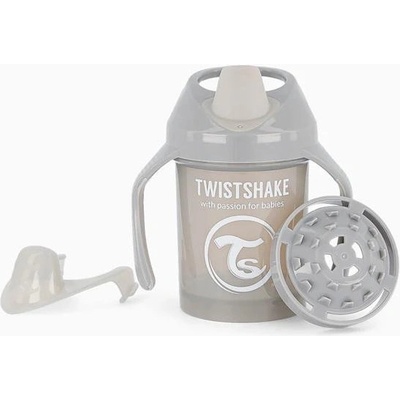 Twistshake hrnek učící pastelově šedá 230 ml