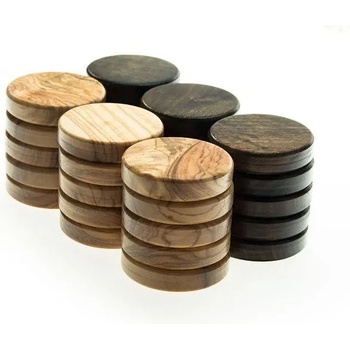Table Games Дървени пулове за табла "Manopoulos" - маслиново дърво, 36мм (PB1BRO)