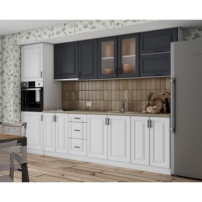 Кухня Soft Premier 5 300cm МДФ бял и МДФ графит