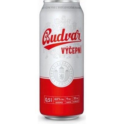 Budweiser Budvar Světlý Výčepní 9,9° 4% 6×0,5 l (Plech)