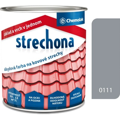 Strechona - Farba na strechy 0111 sivá 2l