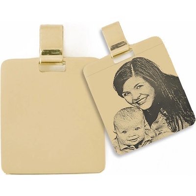 Zlatnictví Zlatíčko Zlatý přívěsek destička 18x15 možnost rytí nebo přenosu fotografie