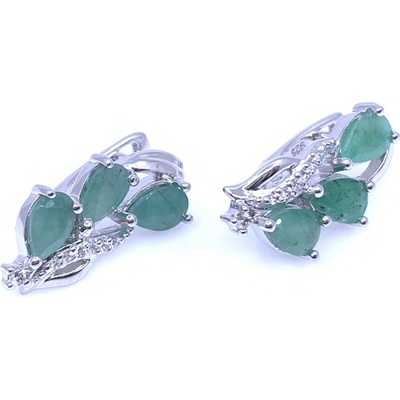 Jan Kos jewellery Stříbrné náušnice se smaragdem MHT-7959/SD