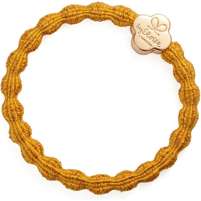 By Eloise London Metallic Gold Quatrefoil Ластик за коса за жени цвят Turmeric Yellow
