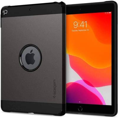 Spigen Tough Armor Case - хибриден кейс с най-висока степен на защита за iPad 7 (2019), iPad 8 (2020) (тъмносив)