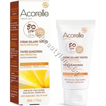 Acorelle Крем Acorelle Tinted Sunscreen SPF 50, p/n AC-sun1 - Био слънцезащитен крем за лице и тяло 50 SPF (AC-sun1)