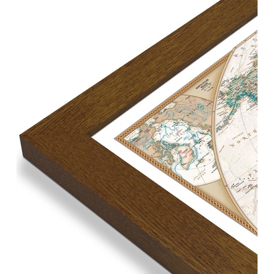 National Geographic Svět - nástěnná mapa Executive 116 x 77 cm Varianta: mapa v dřevěném rámu, Provedení: Pegi tmavý ořech