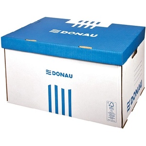 DONAU Контейнер за архивиране на кутии DONAU 555x370x315 mm с отварящ се нагоре покрив, син U7665301FSC-10 (7665301FSC-10)