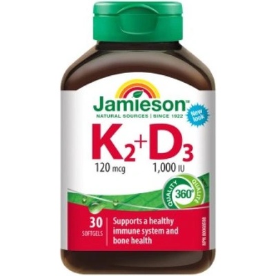 Jamieson Витамини K2 120mcg и D3 1000 IU 30 капсули