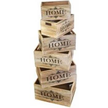 Image 1 of MIKA КУТИЯ ДЪРВЕНА HOME 161045 34x24x18см (760608)