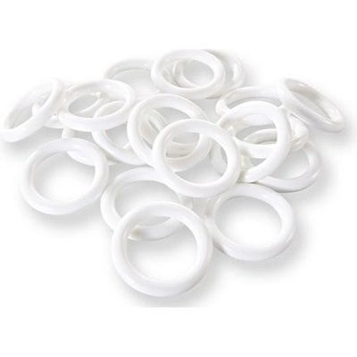 kroužek d42 /20ks/-záclonový, bílý plast