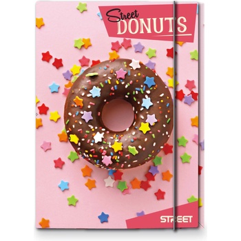 Image 1 of STREET Папка с ластик STREET Donuts A4, асорти (24835-А-DONUTS)