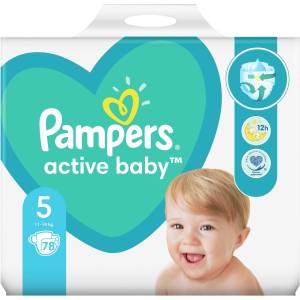 Pampers Бебешки пелени Pampers - Active baby 5, 78 броя (7473)