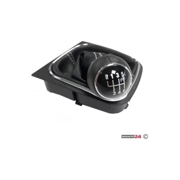 Paolo Топка за скоростен лост с маншон съвместима с VW Golf V / VI 03-12 с 6 скорости - бял конец