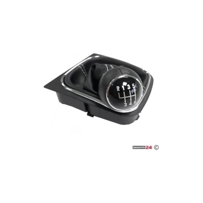 Paolo Топка за скоростен лост с маншон съвместима с VW Golf V / VI 03-12 с 6 скорости - бял конец