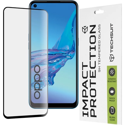Techsuit Oppo A53 4G / A53s 4G - 111D пълно покритие / пълно залепено стъкло - черно