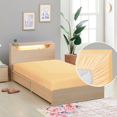Bellatex Plátěné prostěradlo s gumou okrové 90x200