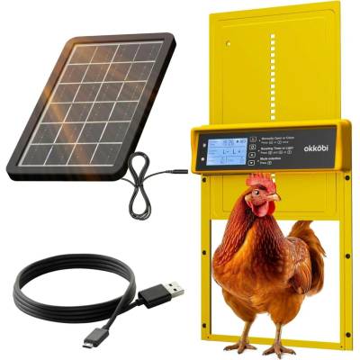E-CrossStu GmbH Automatická kuřecí dvířka z hliníkové slitiny solární dálkové ovládání Okkobi EU 02